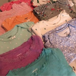 10 Carters Long Sleeve Onesies